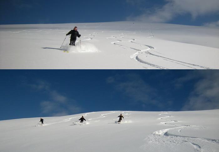 Grand ski dans la face ouest de la pointe du Chateau