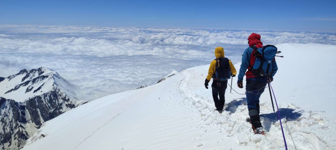 La descente du Mont-Blanc en juin