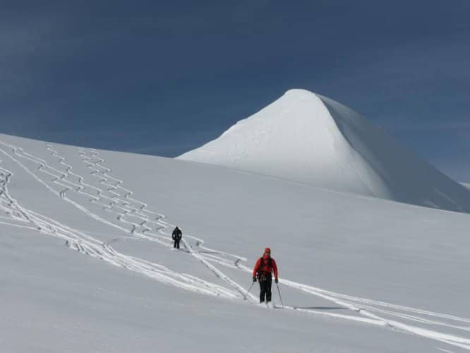 Descente des pointes d'Oren, haut glacier d'Arolla